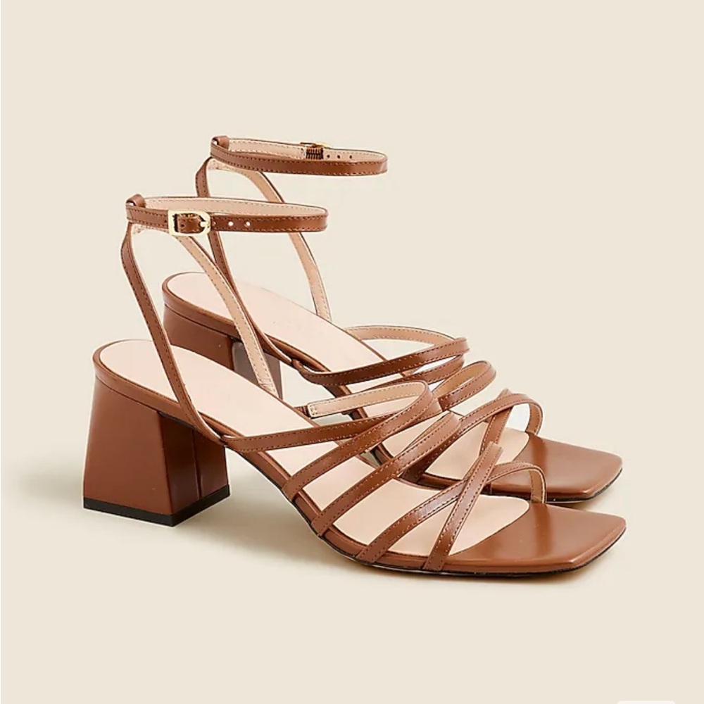 J. Crew Strappy Block Heel Sandals in Brown